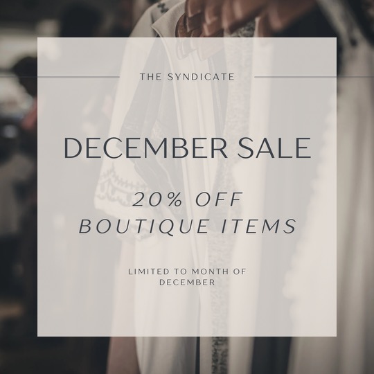 December Gifting:  20% Off All Boutique Items