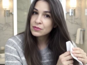 In a pinch, you can use a dryer sheet to keep your hair static-free.