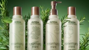 Clarify and purify hard water hair with Aveda Rosemary Mint shampoo.